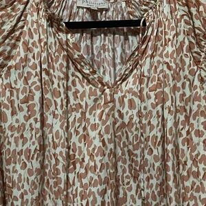 Philosophy Women's Blush Leopard Print Blouse